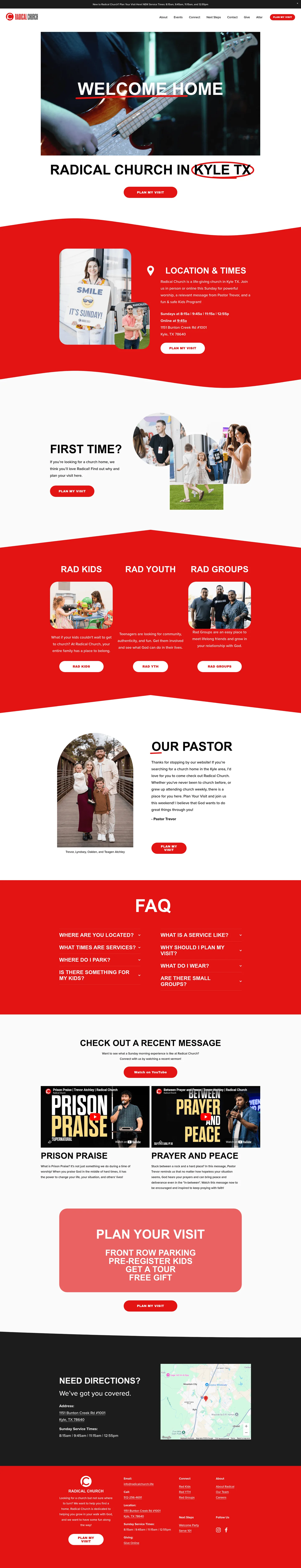 Screenshot of the current Radical Church homepage